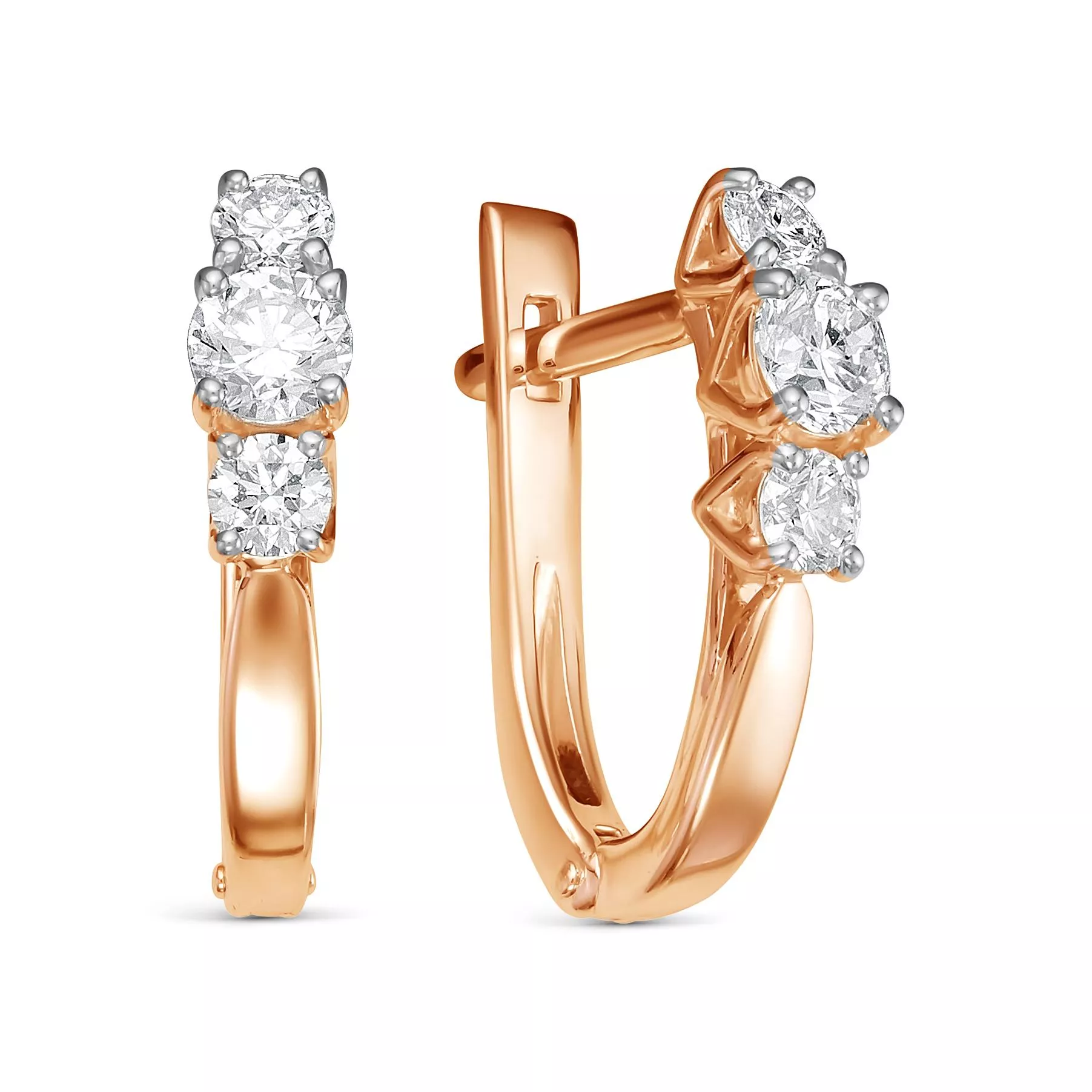 Серьги из красного золота с бриллиантом V26031510000