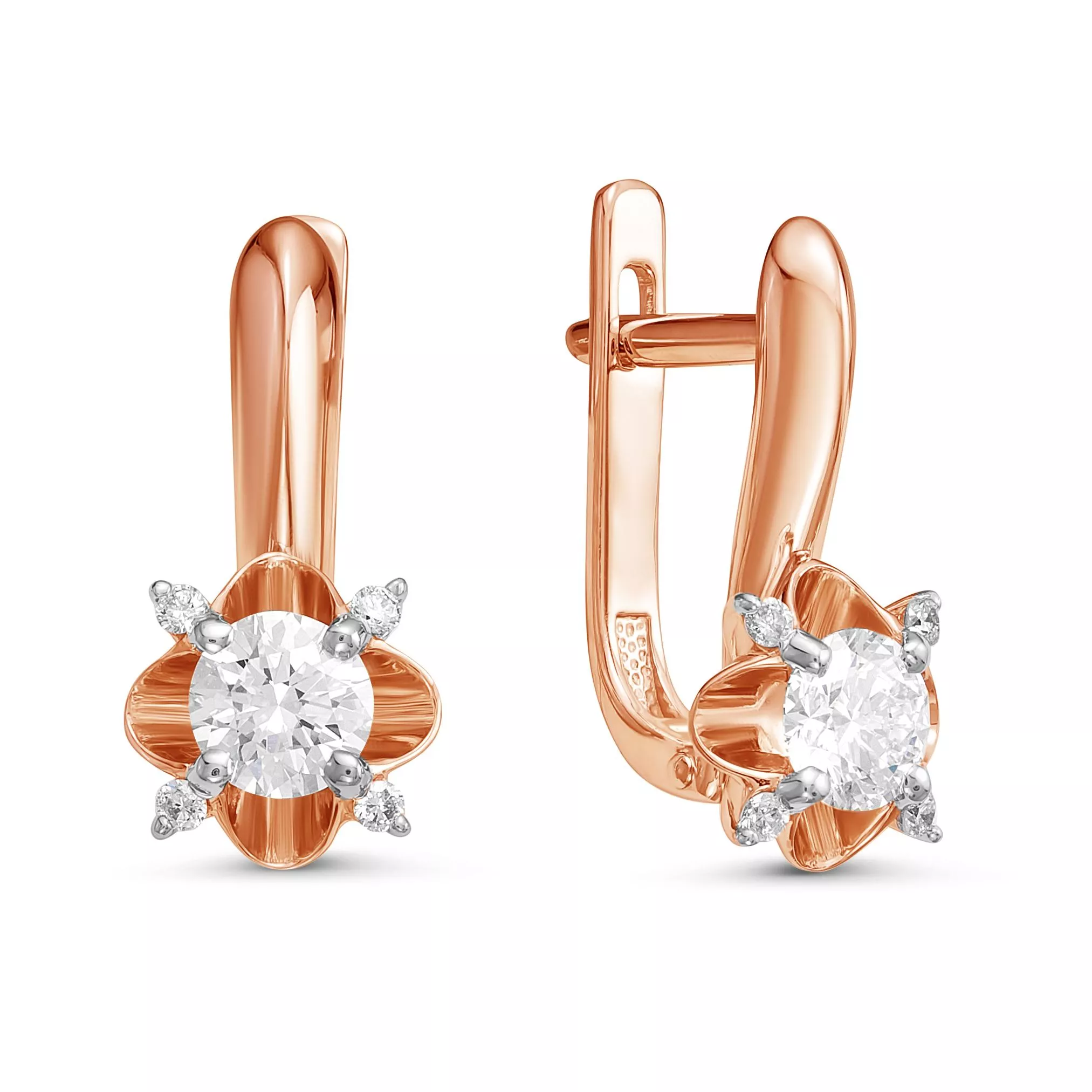 Серьги из красного золота с бриллиантом V22201510000