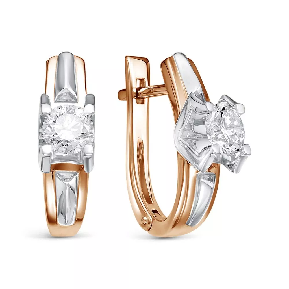 Серьги из красного золота с бриллиантом V27751510000