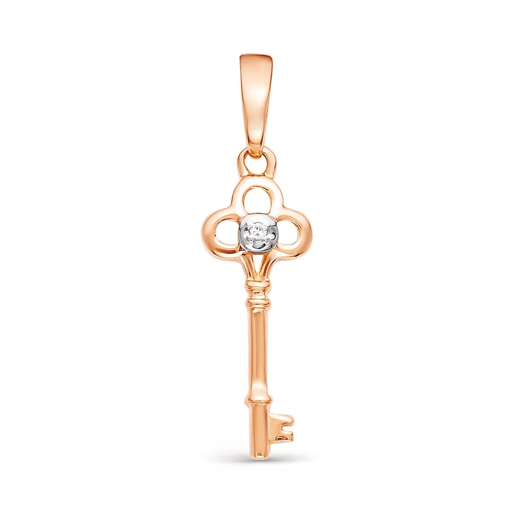 Подвеска из красного золота с бриллиантом V34591510100