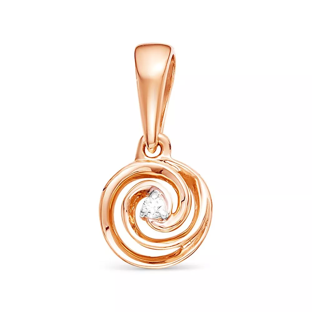 Подвеска из красного золота с бриллиантом V35061510100
