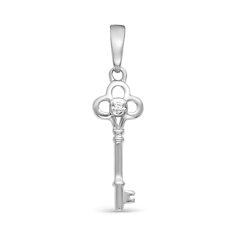 Подвеска из белого золота с бриллиантом V34592510100