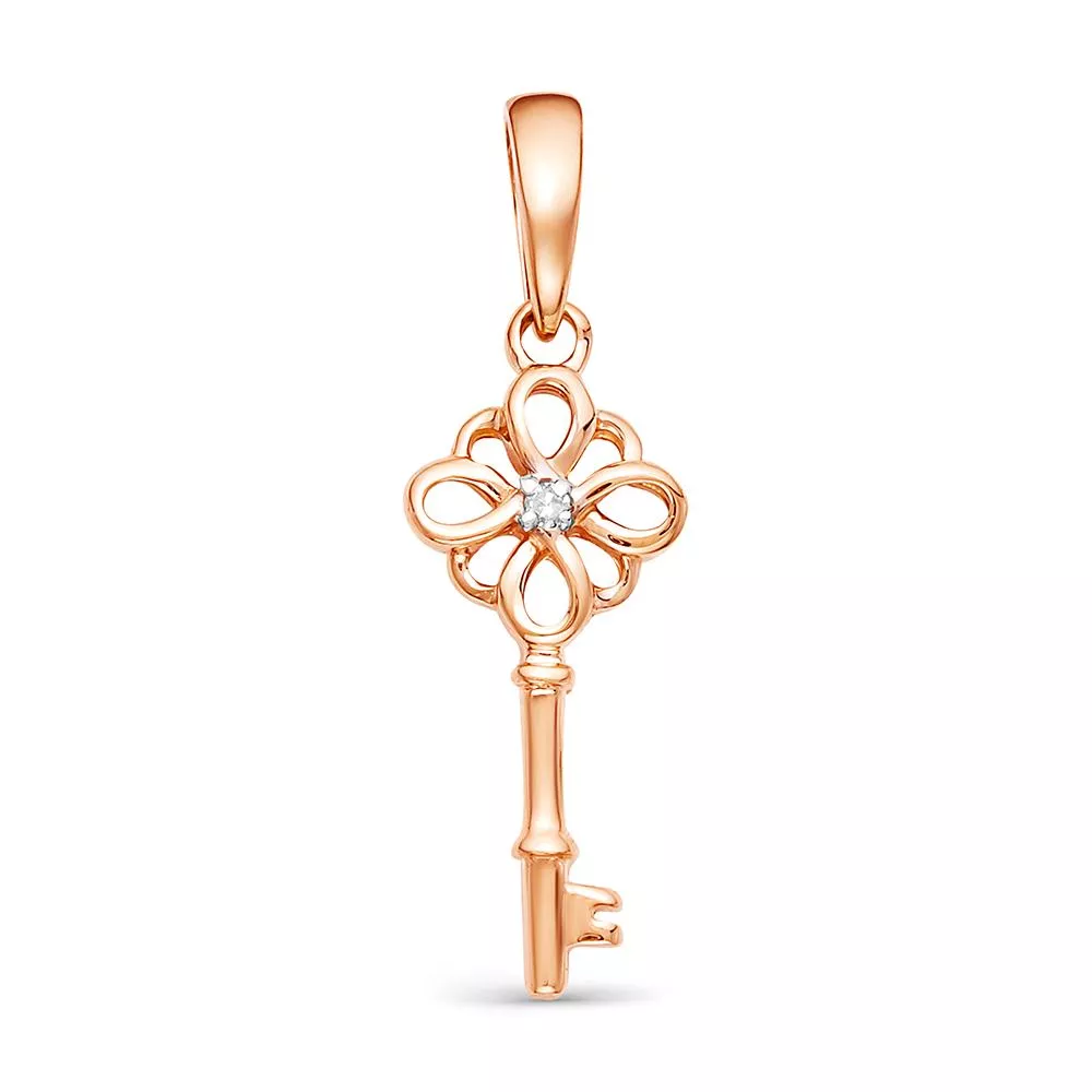Подвеска из красного золота с бриллиантом V34581510100