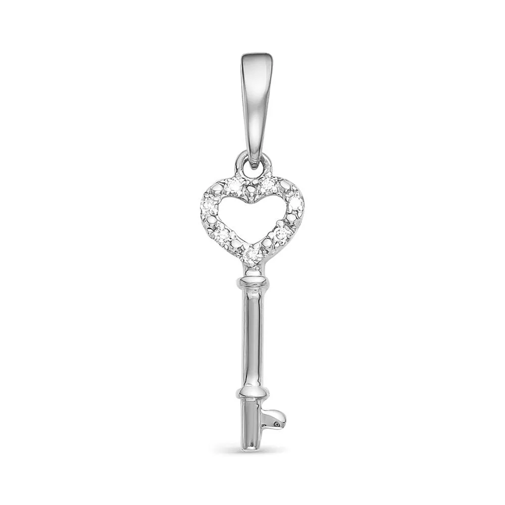 Подвеска из белого золота с бриллиантом V34622510100