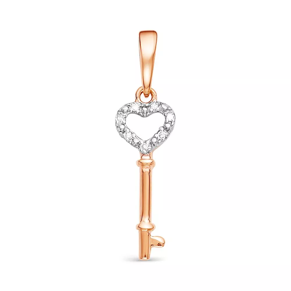 Подвеска из красного золота с бриллиантом V34621510100