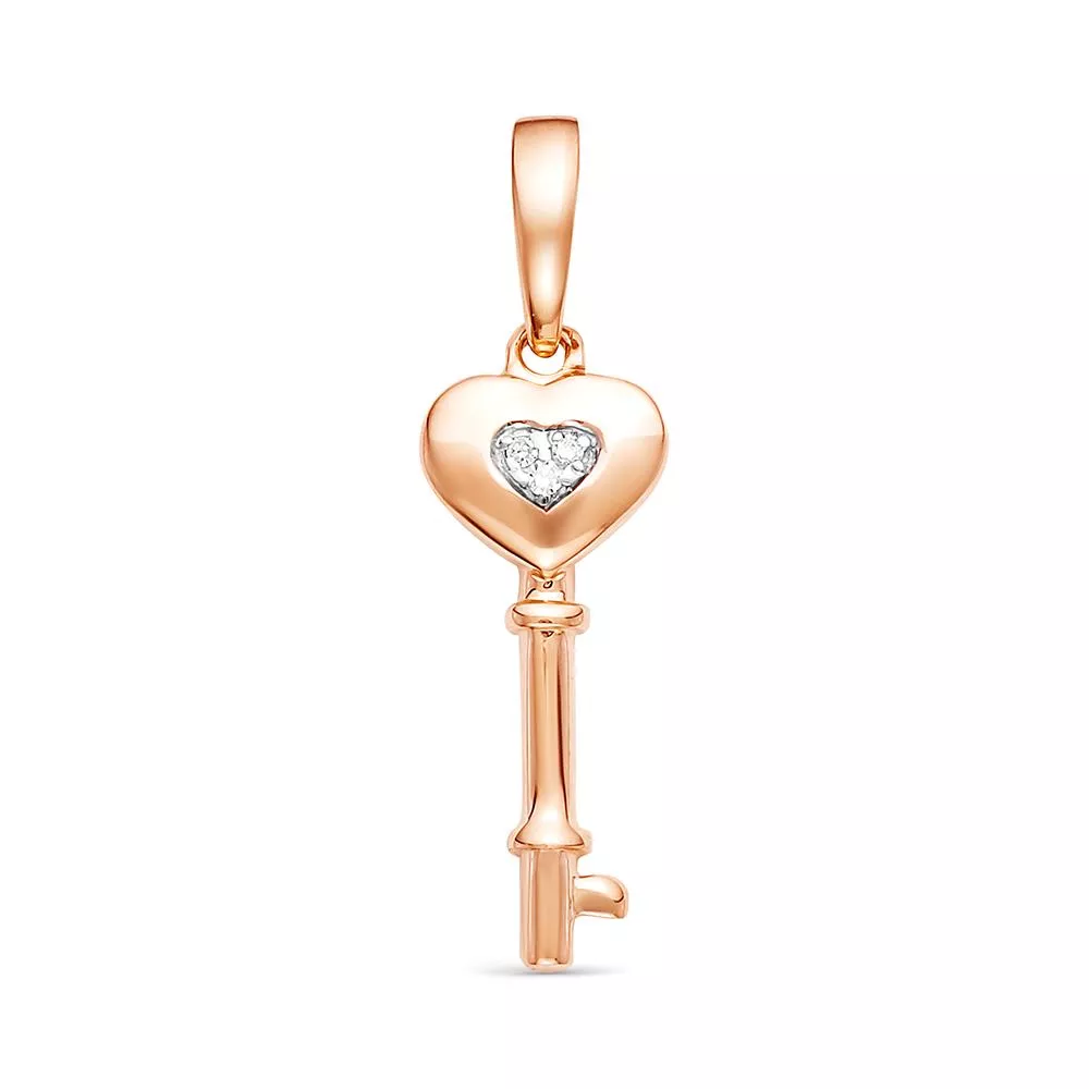 Подвеска из красного золота с бриллиантом V34611510100