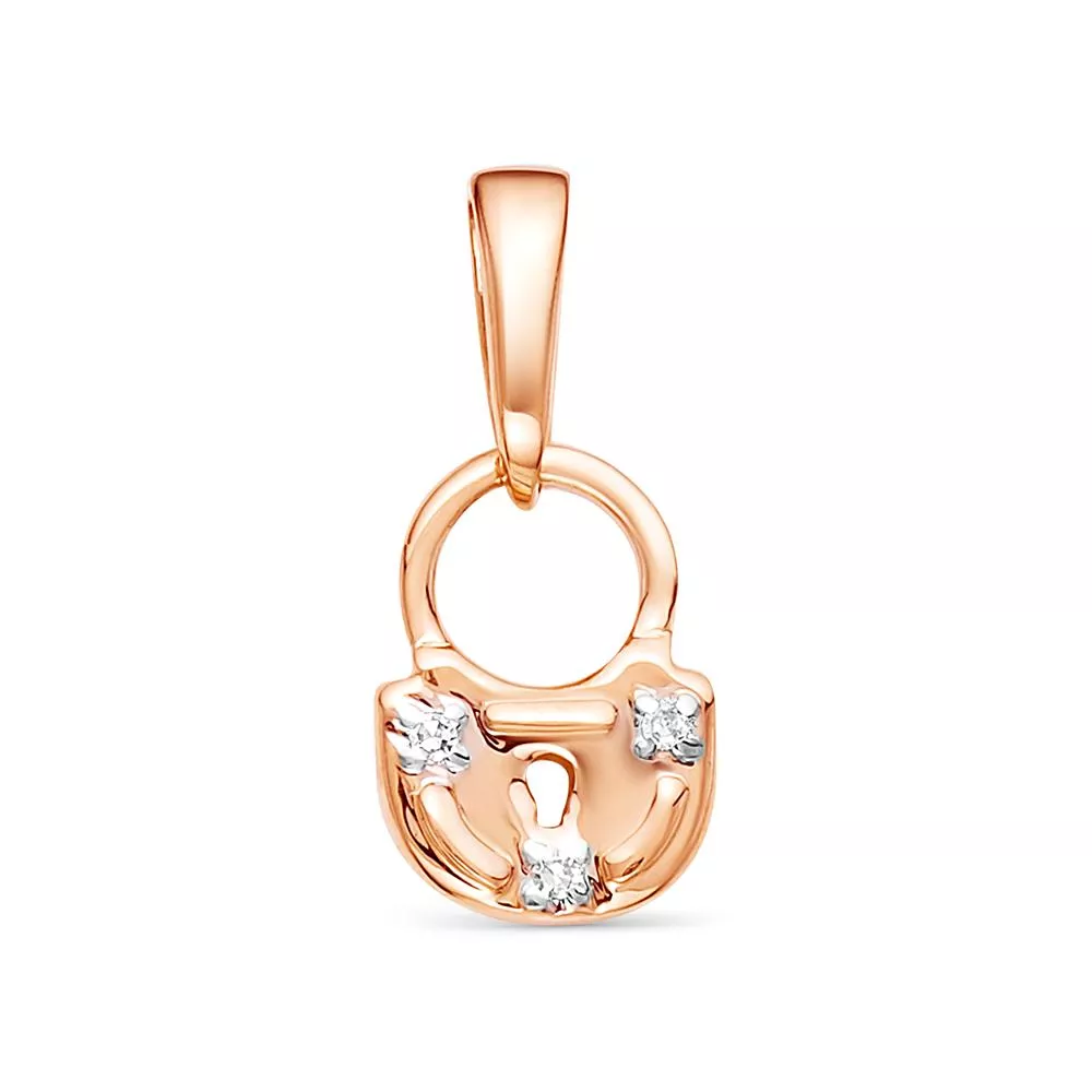 Подвеска из красного золота с бриллиантом V34631510100