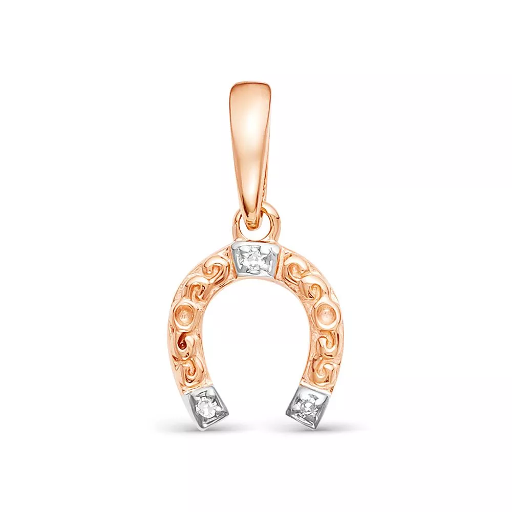 Подвеска из красного золота с бриллиантом V34571510100