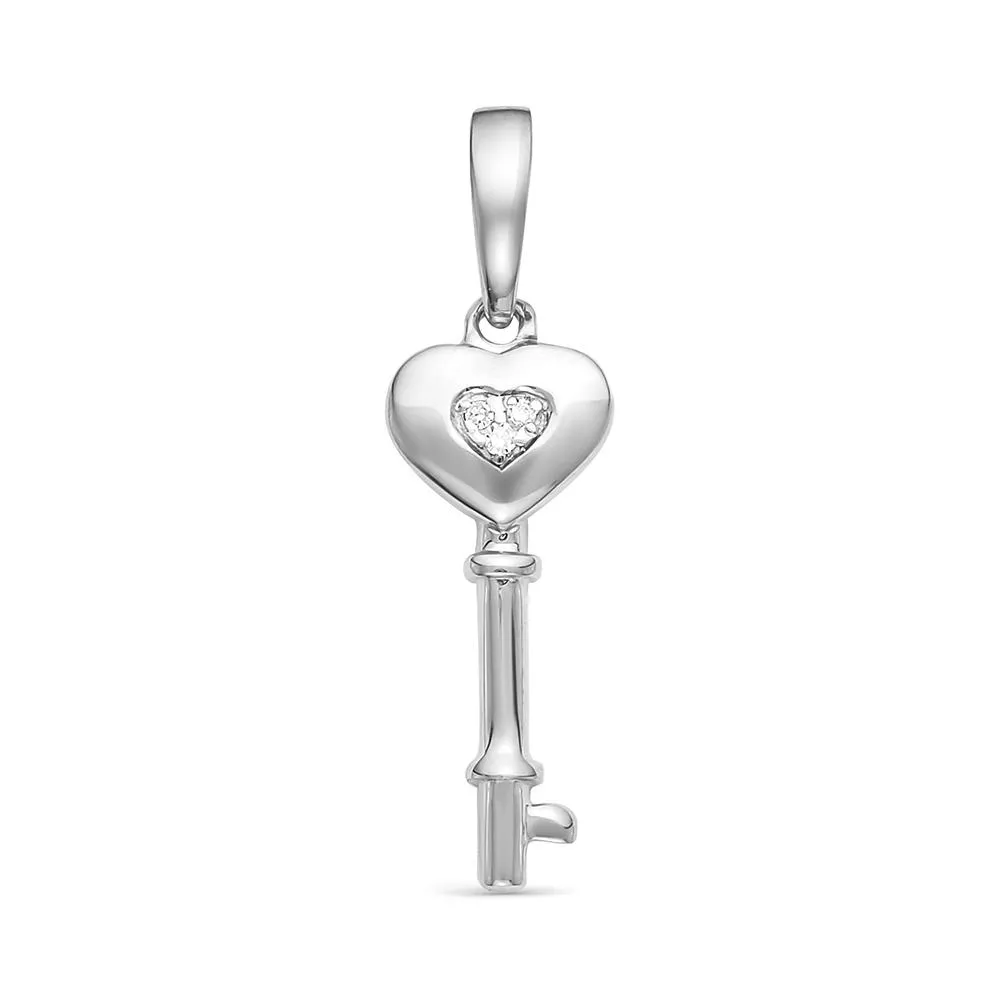 Подвеска из белого золота с бриллиантом V34612510100