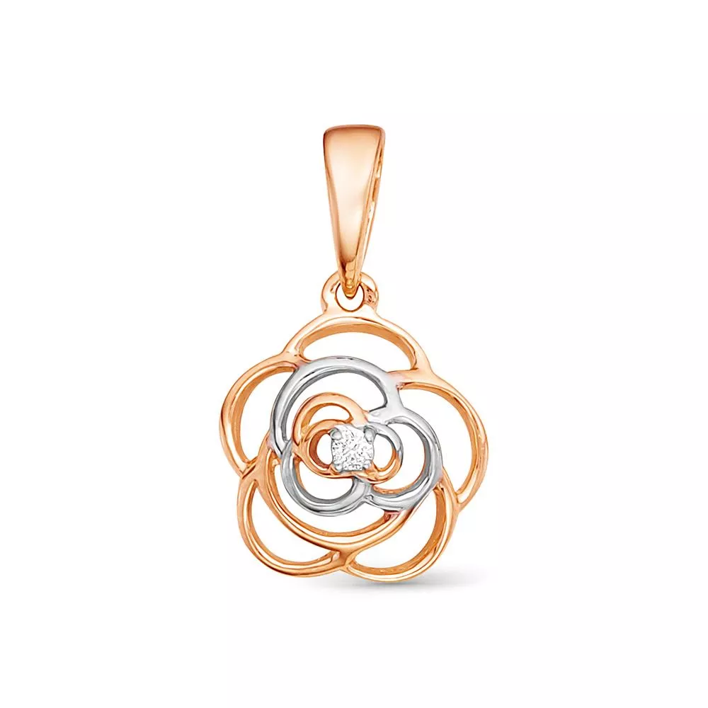 Подвеска из красного золота с бриллиантом V35041510000