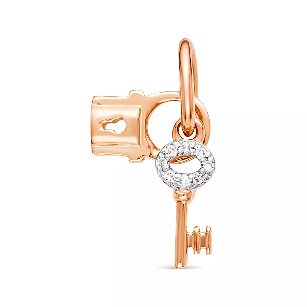 Подвеска из красного золота с бриллиантом V34641510100