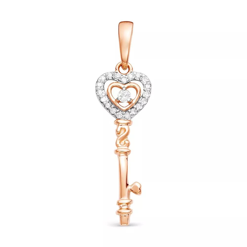 Подвеска из красного золота с бриллиантом V34601510100