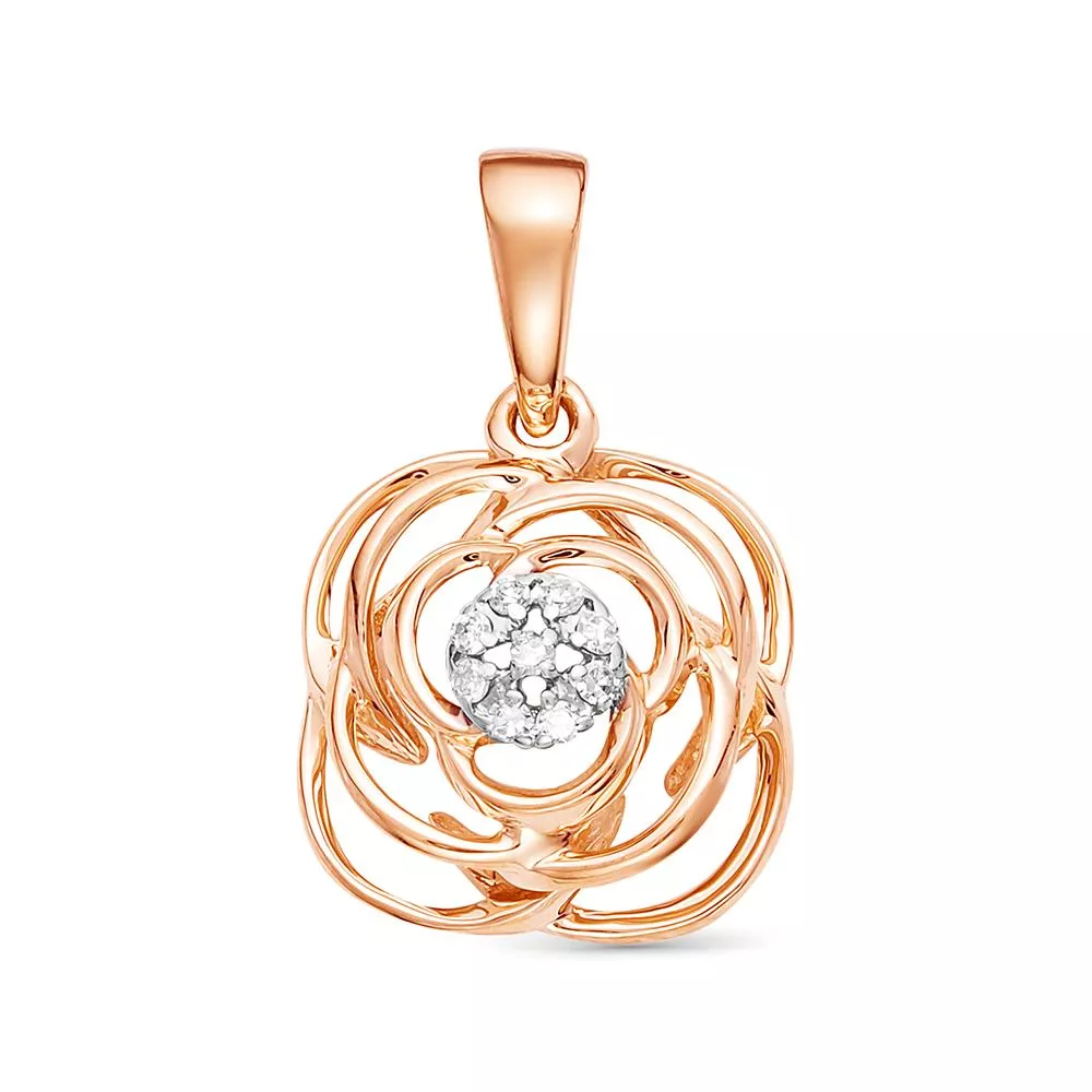 Подвеска из красного золота с бриллиантом V35031510100