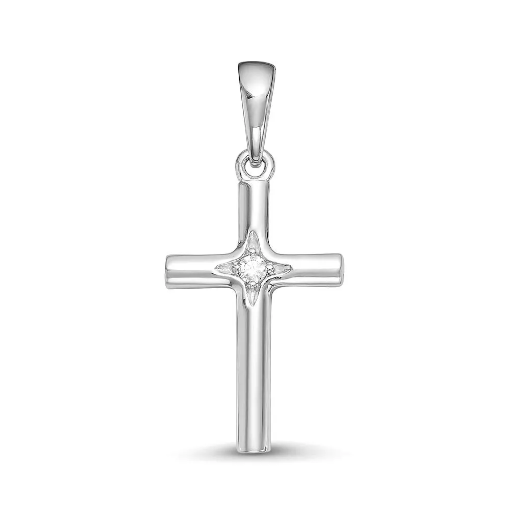 Подвеска из белого золота с бриллиантом V32072510000