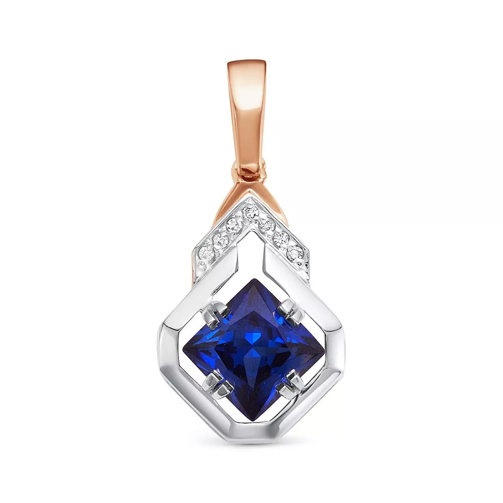 Подвеска из красного золота с сапфиром V37711511600