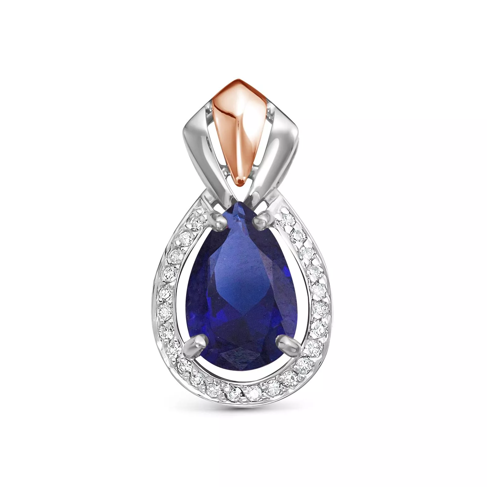 Подвеска из белого золота с сапфиром V37692521600