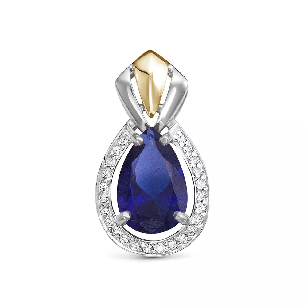 Подвеска из белого золота с сапфиром V37692531600
