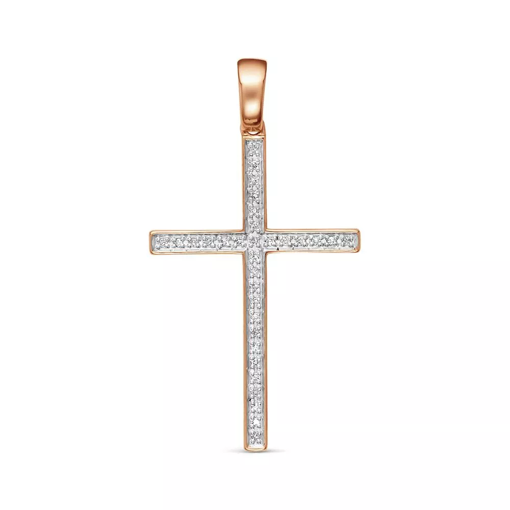 Подвеска из красного золота с бриллиантом V37621510100