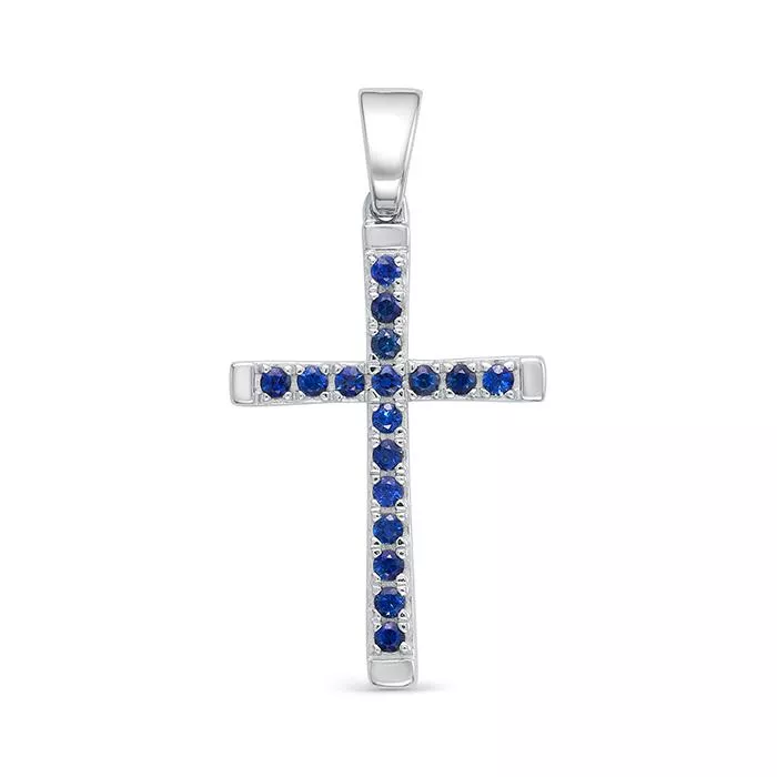 Подвеска из белого золота с сапфиром V35312511000