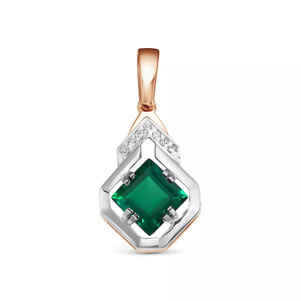 Подвеска из красного золота с изумрудом V37711511700