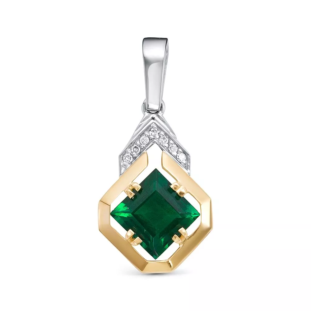 Подвеска из белого золота с изумрудом V37712531700