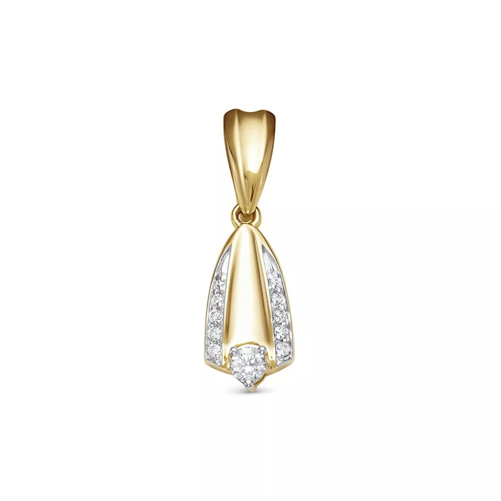 Подвеска из лимонного золота с бриллиантом V38103510002