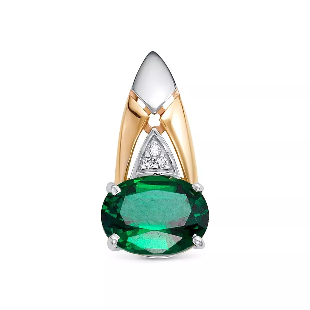 Подвеска из белого золота с изумрудом V37672531700