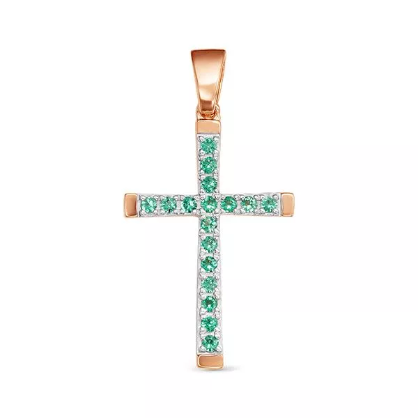 Подвеска из красного золота с изумрудом V35311511100