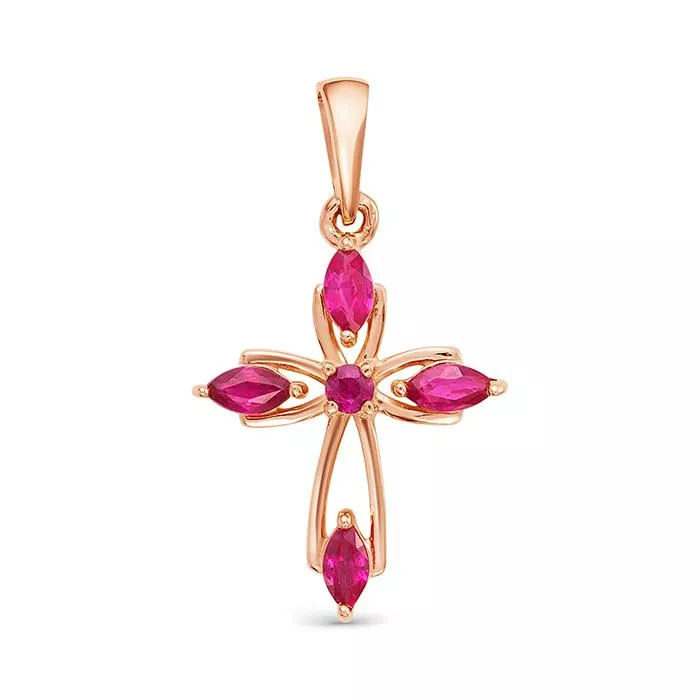 Подвеска из красного золота с рубином V32111501200