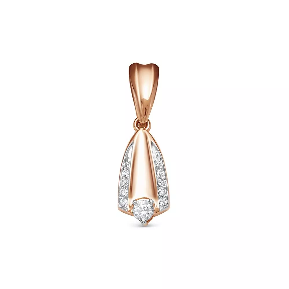 Подвеска из красного золота с бриллиантом V38101510002