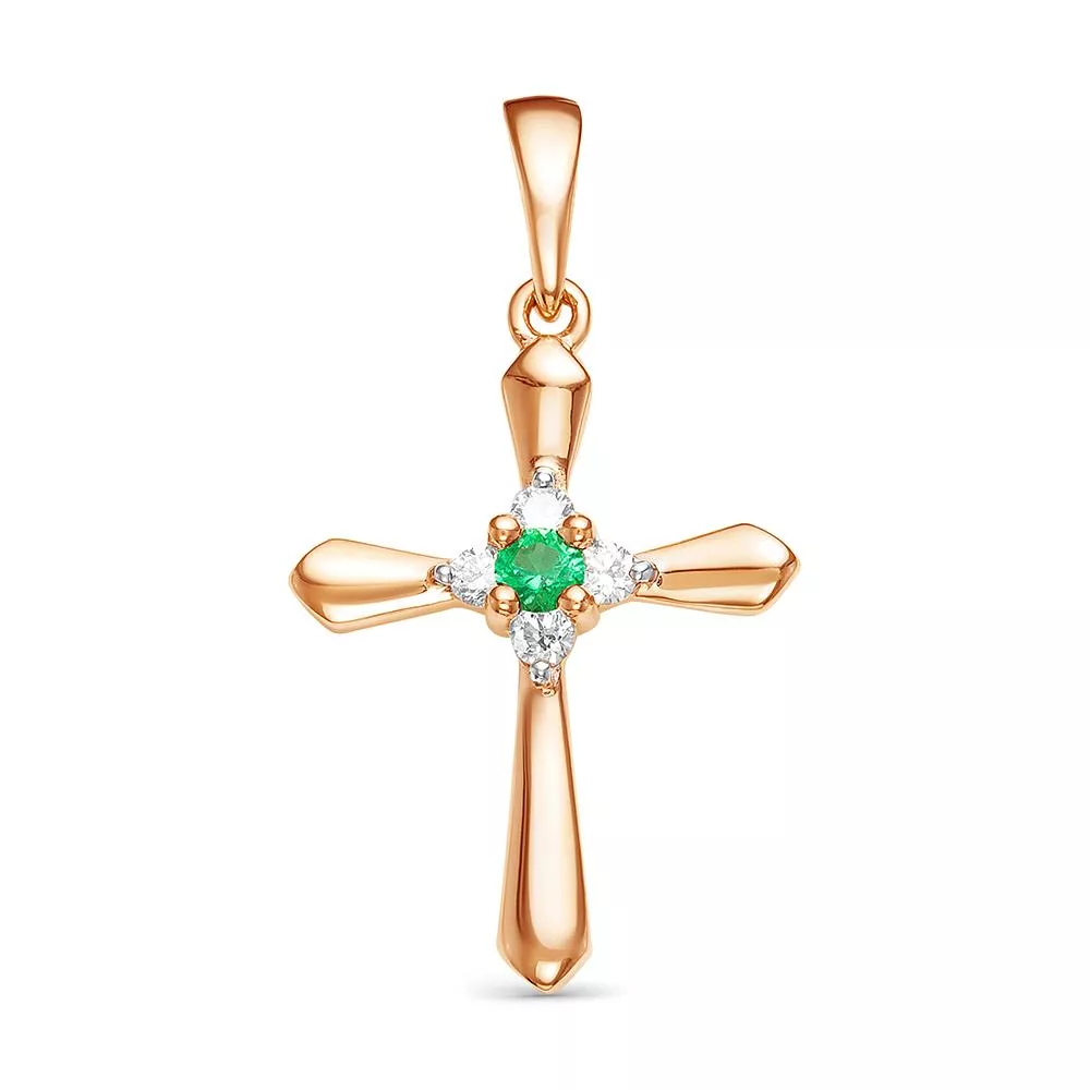 Подвеска из красного золота с бриллиантом V32121510400