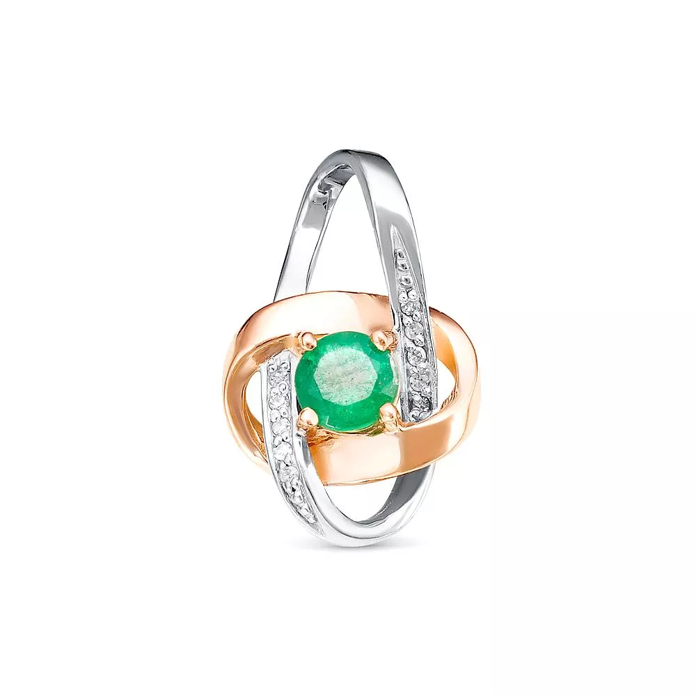 Подвеска из красного золота с изумрудом V35601510400