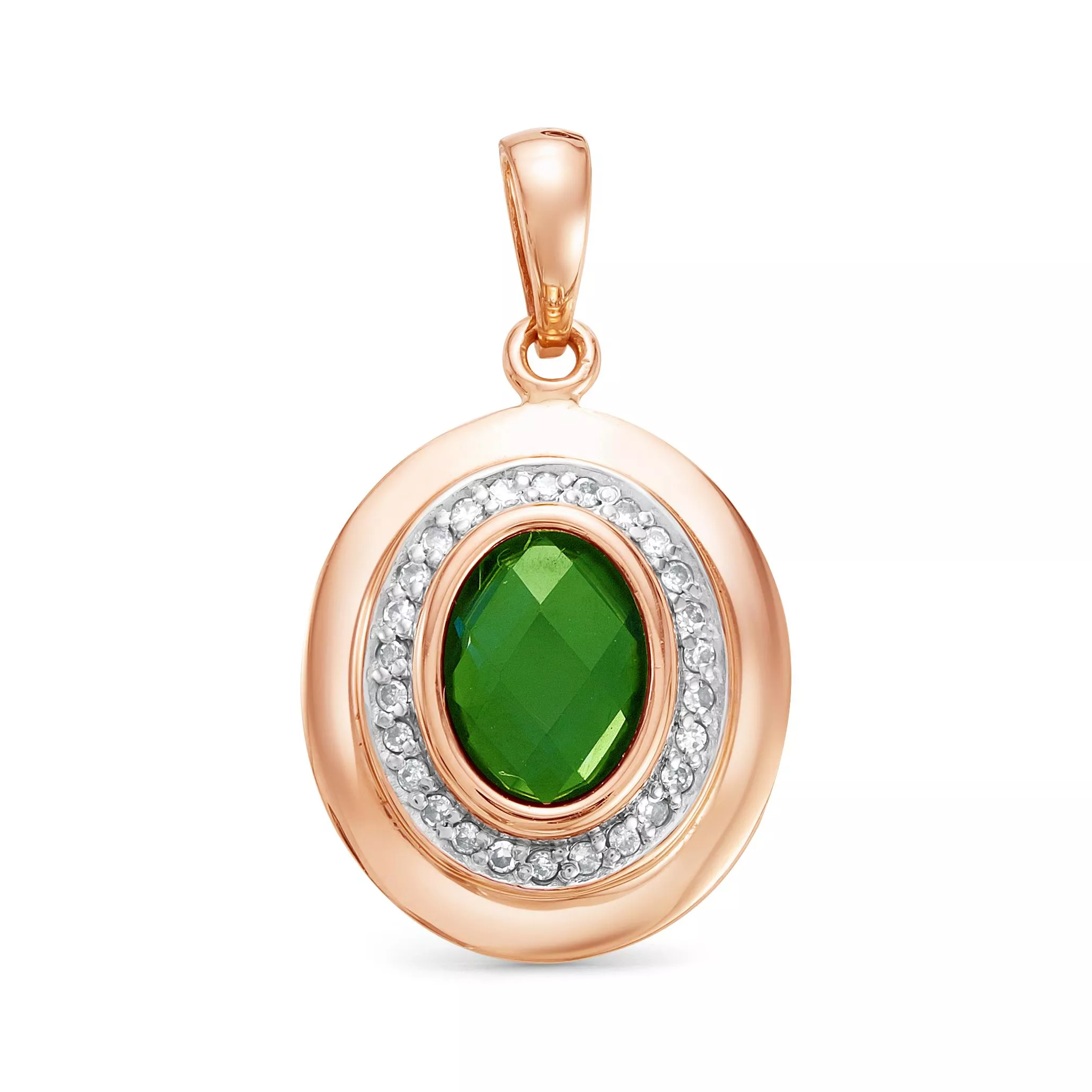 Подвеска из красного золота с изумрудом V30911511700
