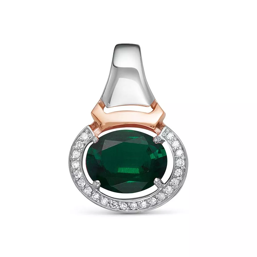 Подвеска из белого золота с изумрудом V37702521700