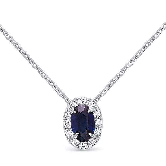 Колье из белого золота с сапфиром V60222510301