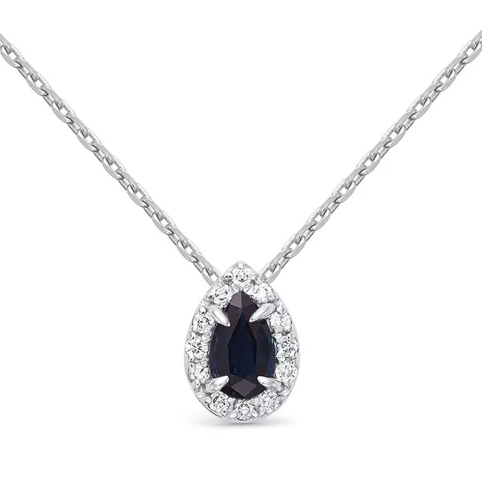 Колье из белого золота с сапфиром V60242510301