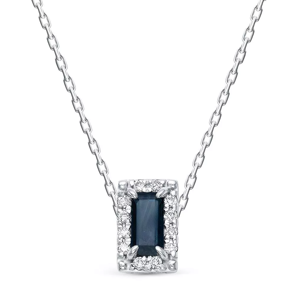 Колье из белого золота с сапфиром V60212510301
