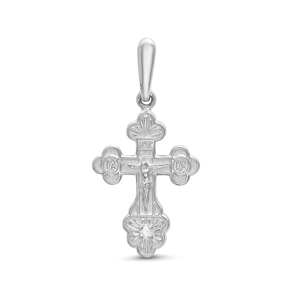 Крест из белого золота с бриллиантом V80112510000