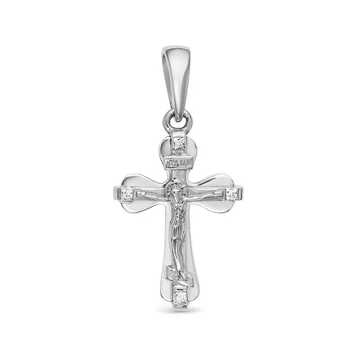 Крест из белого золота с бриллиантом V80262510000