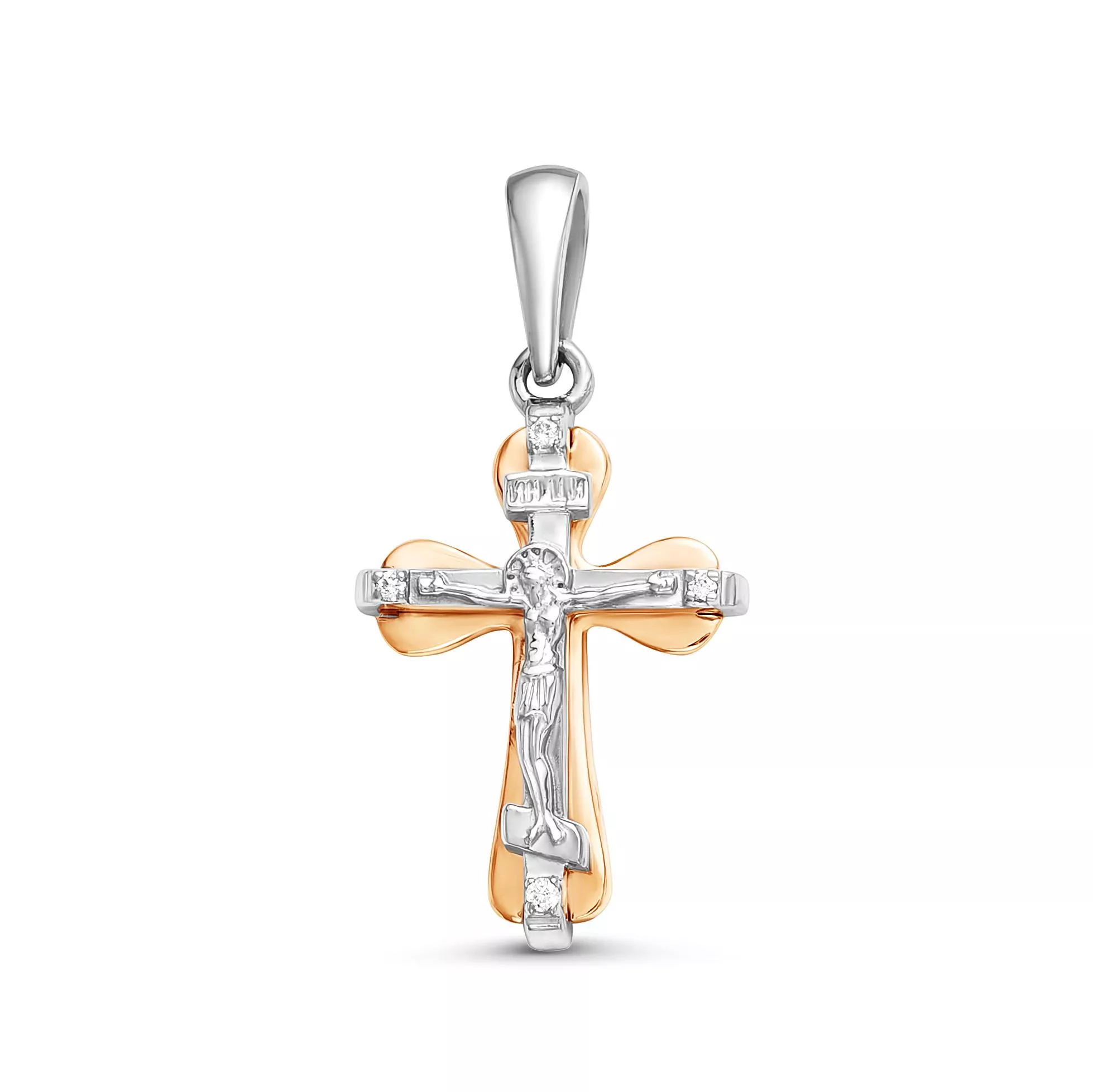 Крест из красного золота с бриллиантом V80261510000