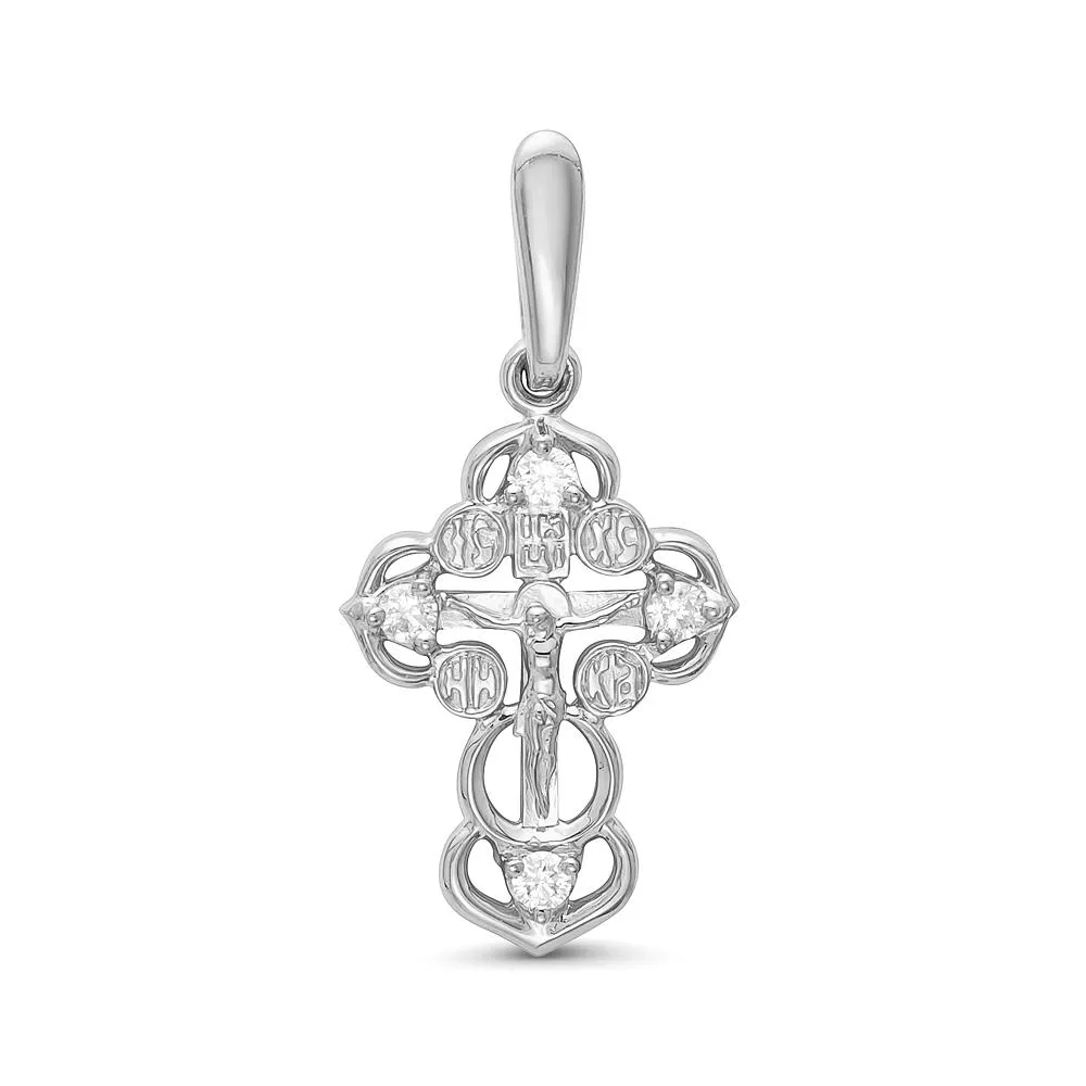 Крест из белого золота с бриллиантом V80132510000