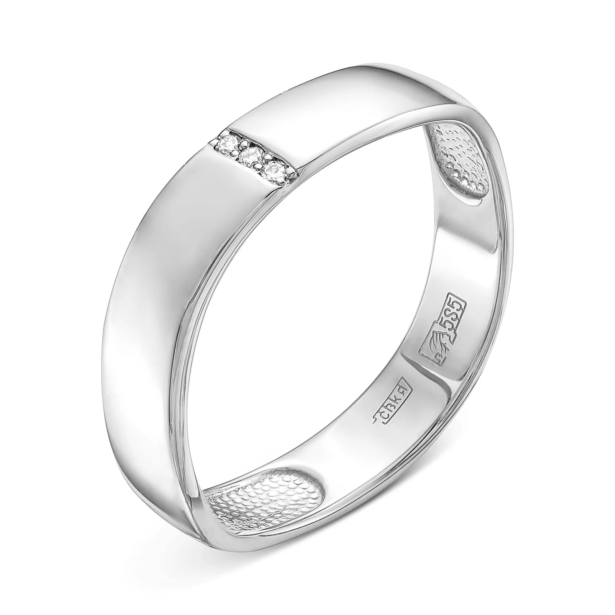 Кольцо помолвочное из белого золота с бриллиантом V70152510000_PM