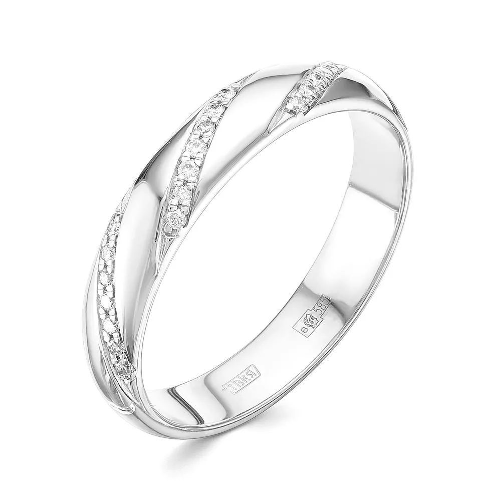 Кольцо помолвочное из белого золота с бриллиантом V70442510000_PM