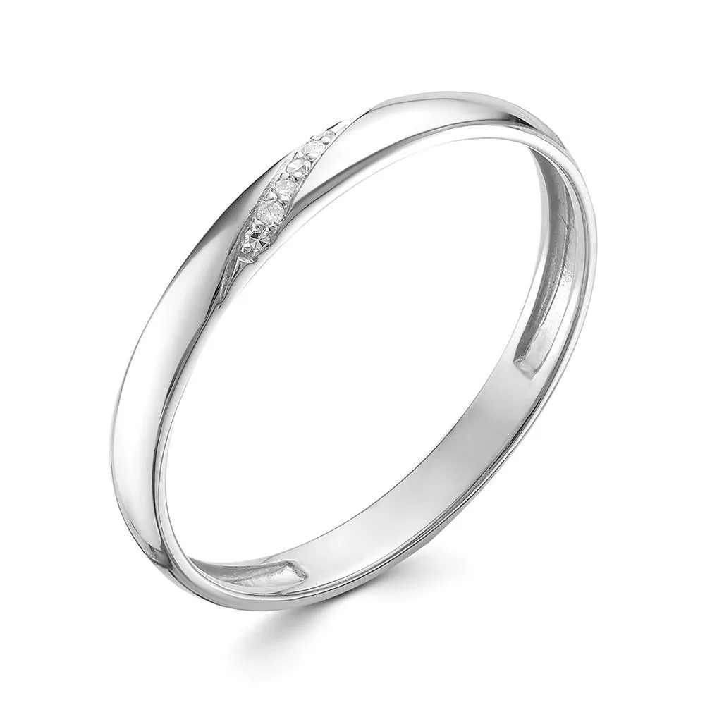 Кольцо помолвочное из белого золота с бриллиантом V70332510100_PM