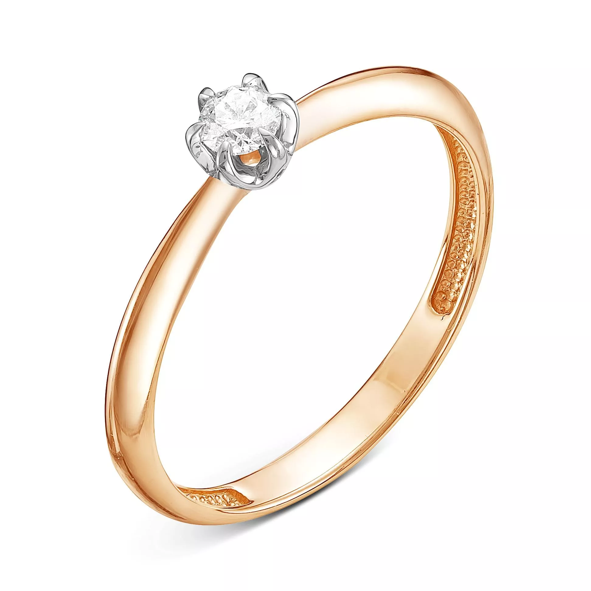 Кольцо помолвочное из красного золота с бриллиантом V10411510000_PM