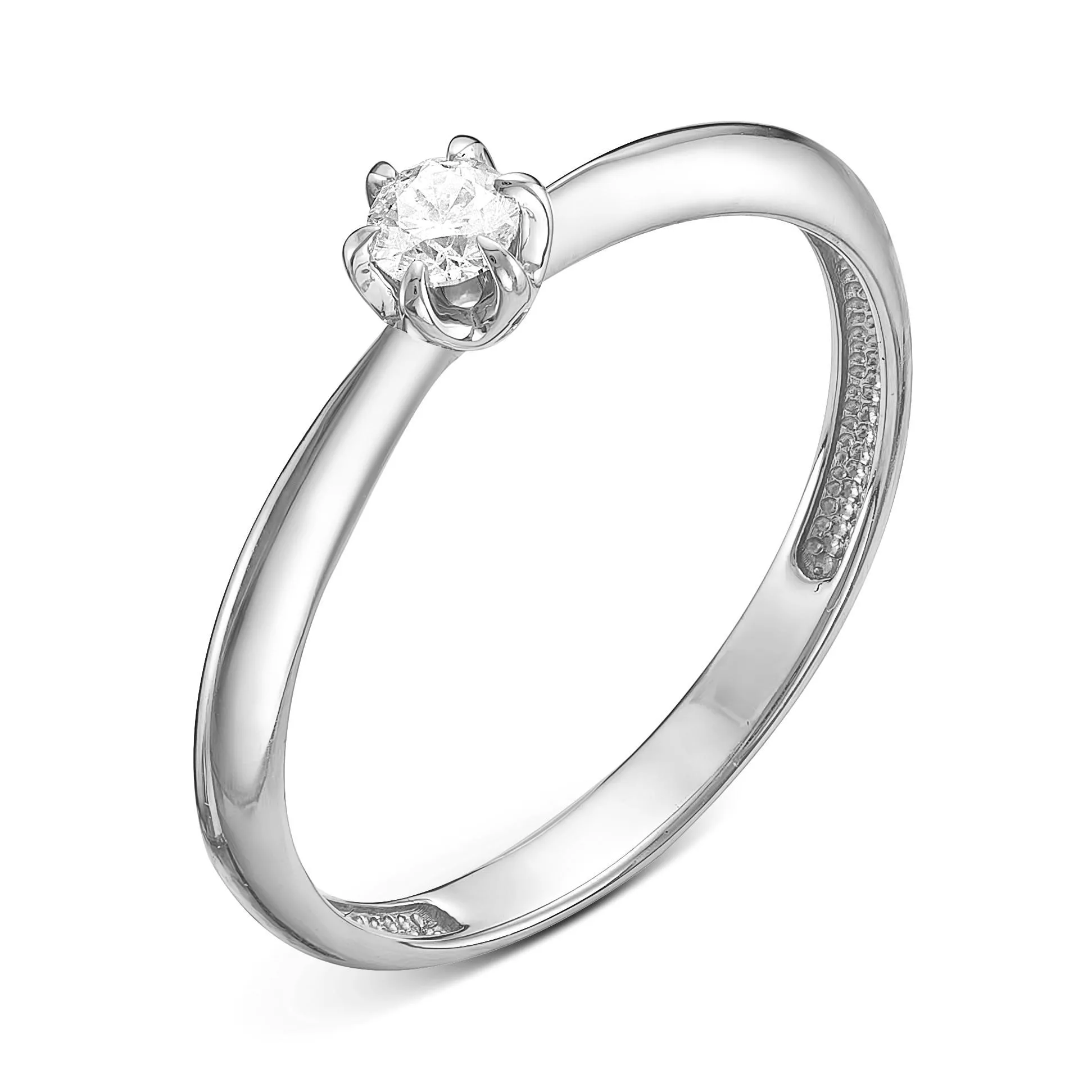 Кольцо помолвочное из белого золота с бриллиантом V10412510000_PM