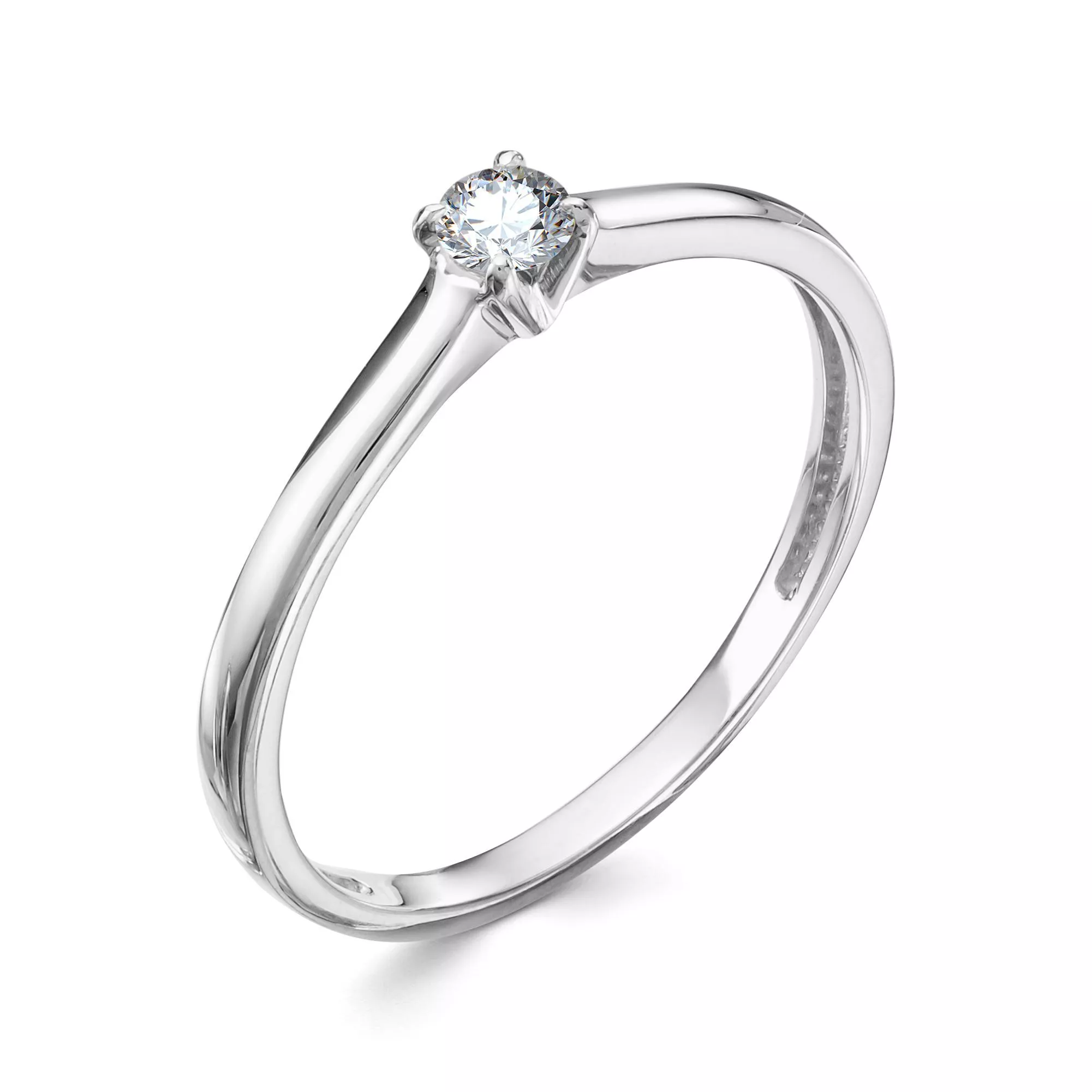 Кольцо помолвочное из белого золота с бриллиантом V10402510000_PM