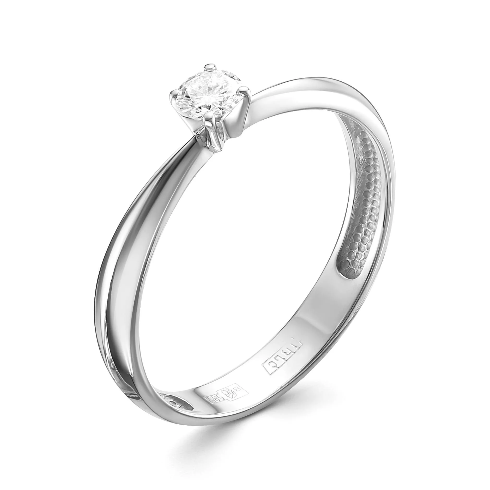 Кольцо помолвочное из белого золота с бриллиантом V10592510000_PM