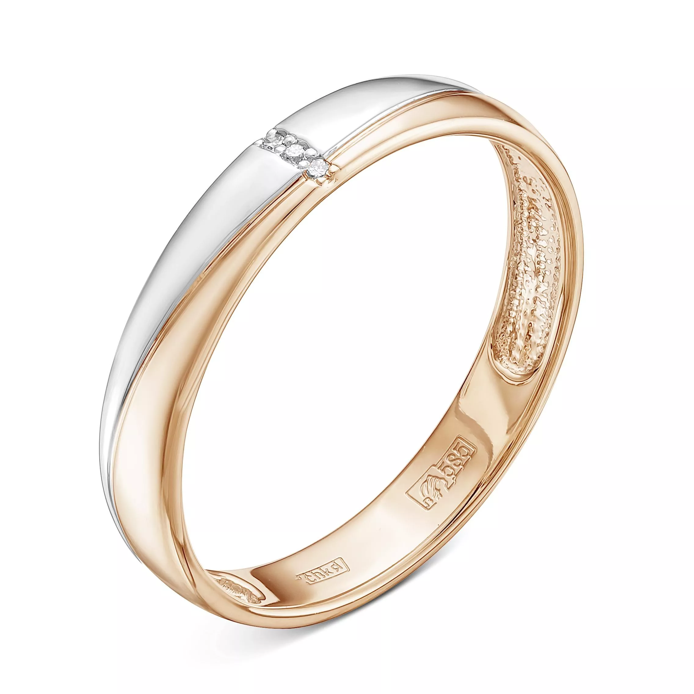 Кольцо помолвочное из красного золота с бриллиантом V70041510000_PM