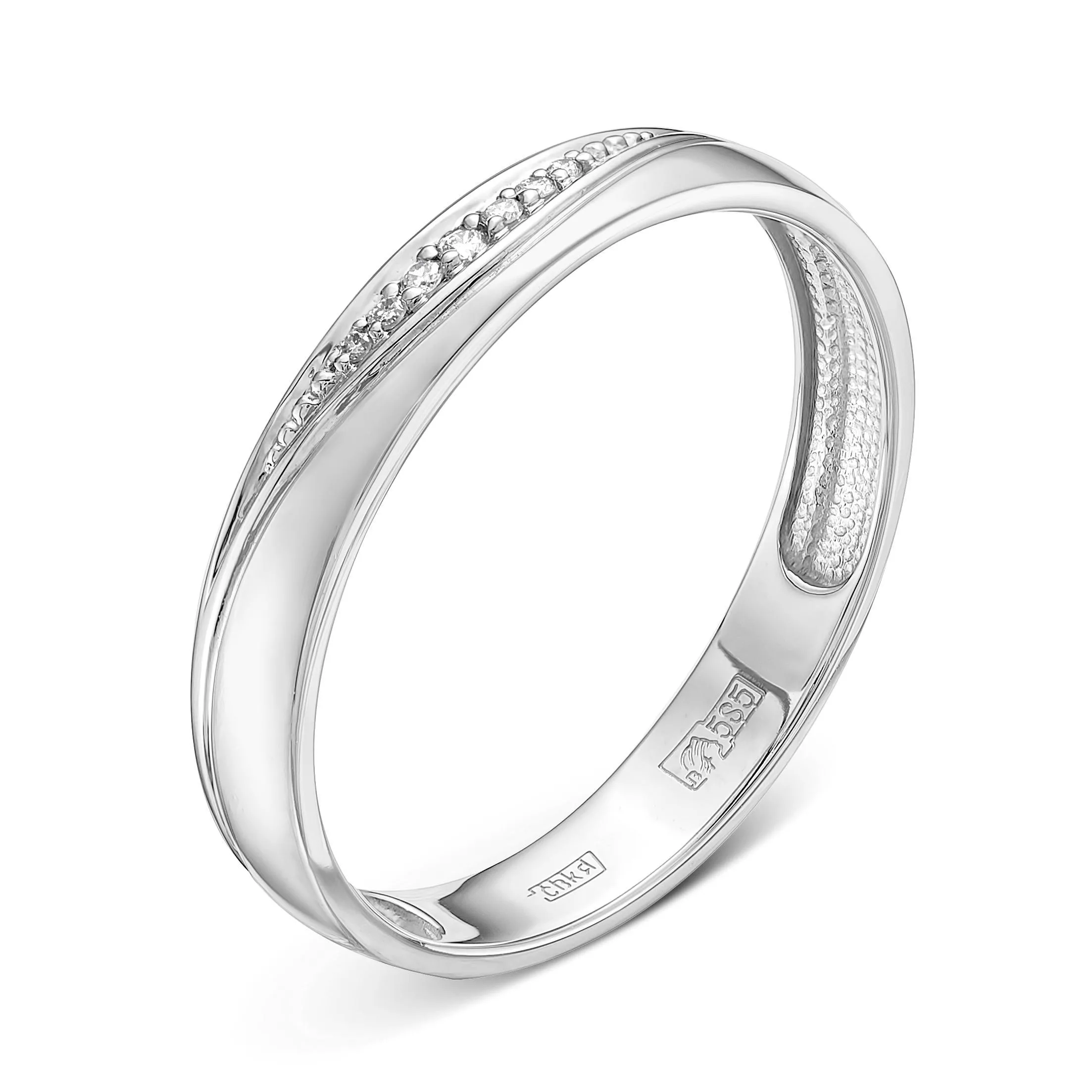 Кольцо помолвочное из белого золота с бриллиантом V70062510000_PM